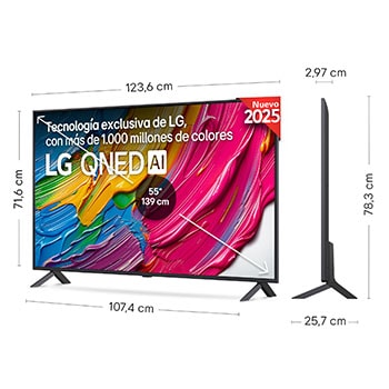 Rear view of LG QNED80 TV