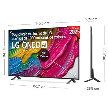 Rear view of LG QNED80 TV