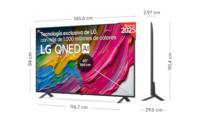 Rear view of LG QNED80 TV