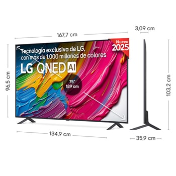 Rear view of LG QNED80 TV