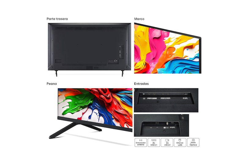 Left-facing side view of LG QNED evo TV.