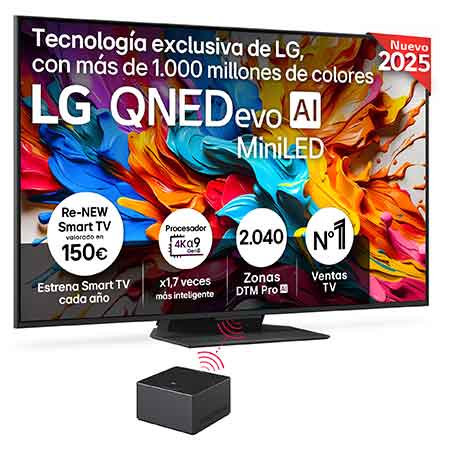 TV QNED MiniLED 75" - LG 75QNED9MA6B, UHD 4K Inalámbrico, Procesador Inteligente α9 AI Processor Gen8, Smart TV, DVB-T2 (H.265), Negro