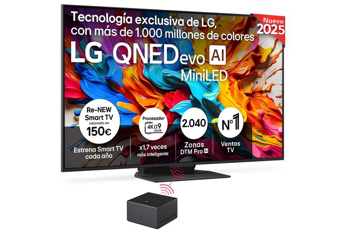 LG Smart TV LG QNED evo MiniLED AI QNED9M inalámbrico 86 pulgadas 4K 2025, 86QNED9MA6B