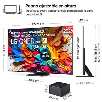 LG Smart TV LG QNED evo MiniLED AI QNED9M inalámbrico 86 pulgadas 4K 2025, 86QNED9MA6B