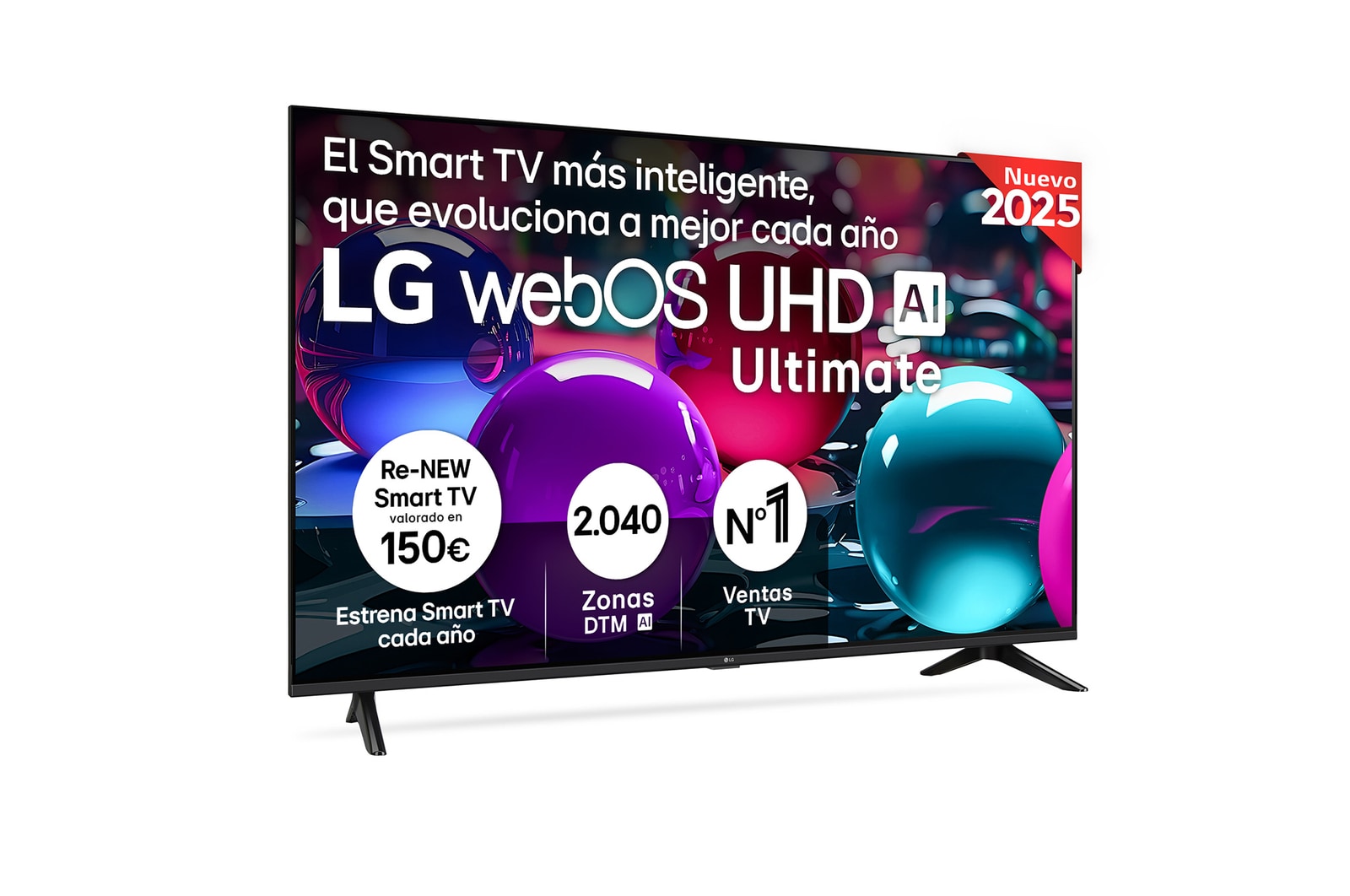 Vista trasera de un televisor LG UHD UA73 TV.