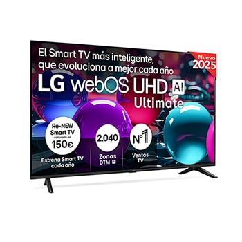 Vista trasera de un televisor LG UHD UA73 TV.