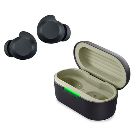 LG xboom Buds Lite - auriculares inalámbricos, bluetooth, cancelación de ruido, hasta 35h batería, resistencia IPX4, grafeno, negro - BUDSLITE