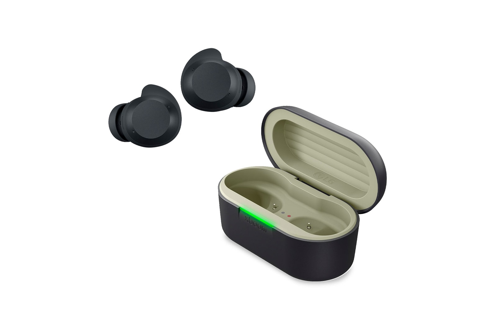 cradle side view with earbuds apart