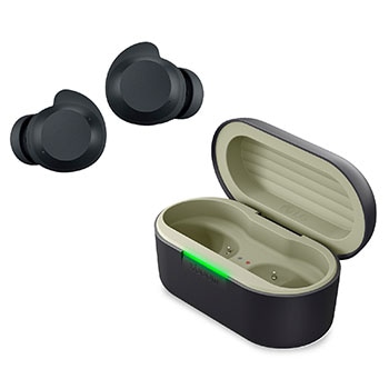 cradle side view with earbuds apart