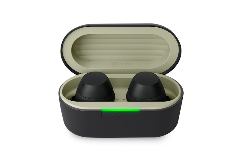 cradle front view with earbuds inside