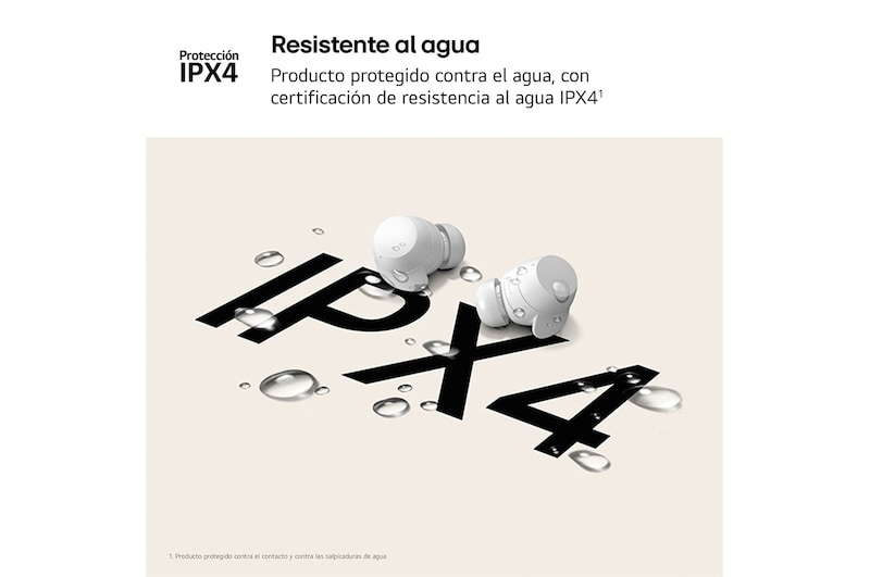 life style image of buds with IPX4 mark