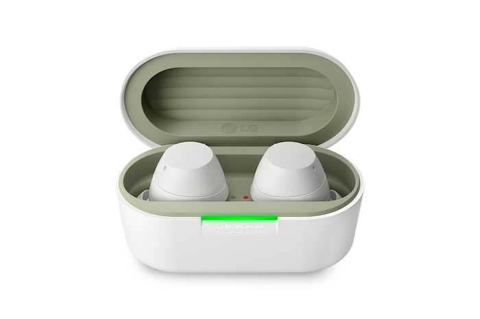 cradle front view with earbuds inside