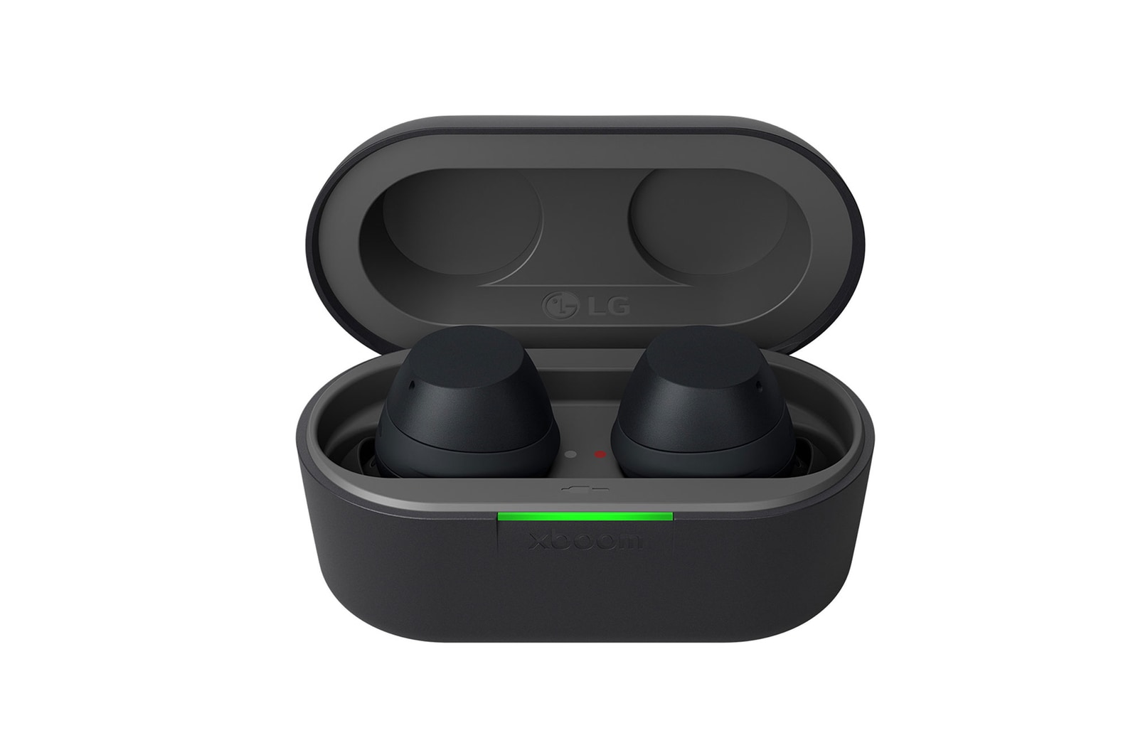 cradle front view with earbuds inside