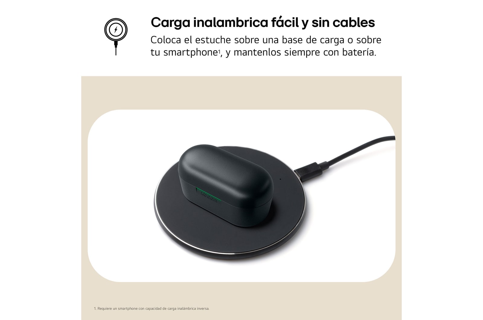 cradle front view with earbuds inside