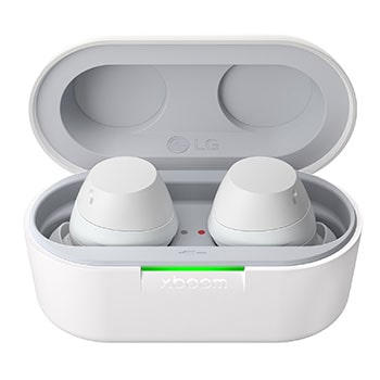 cradle front view with earbuds inside