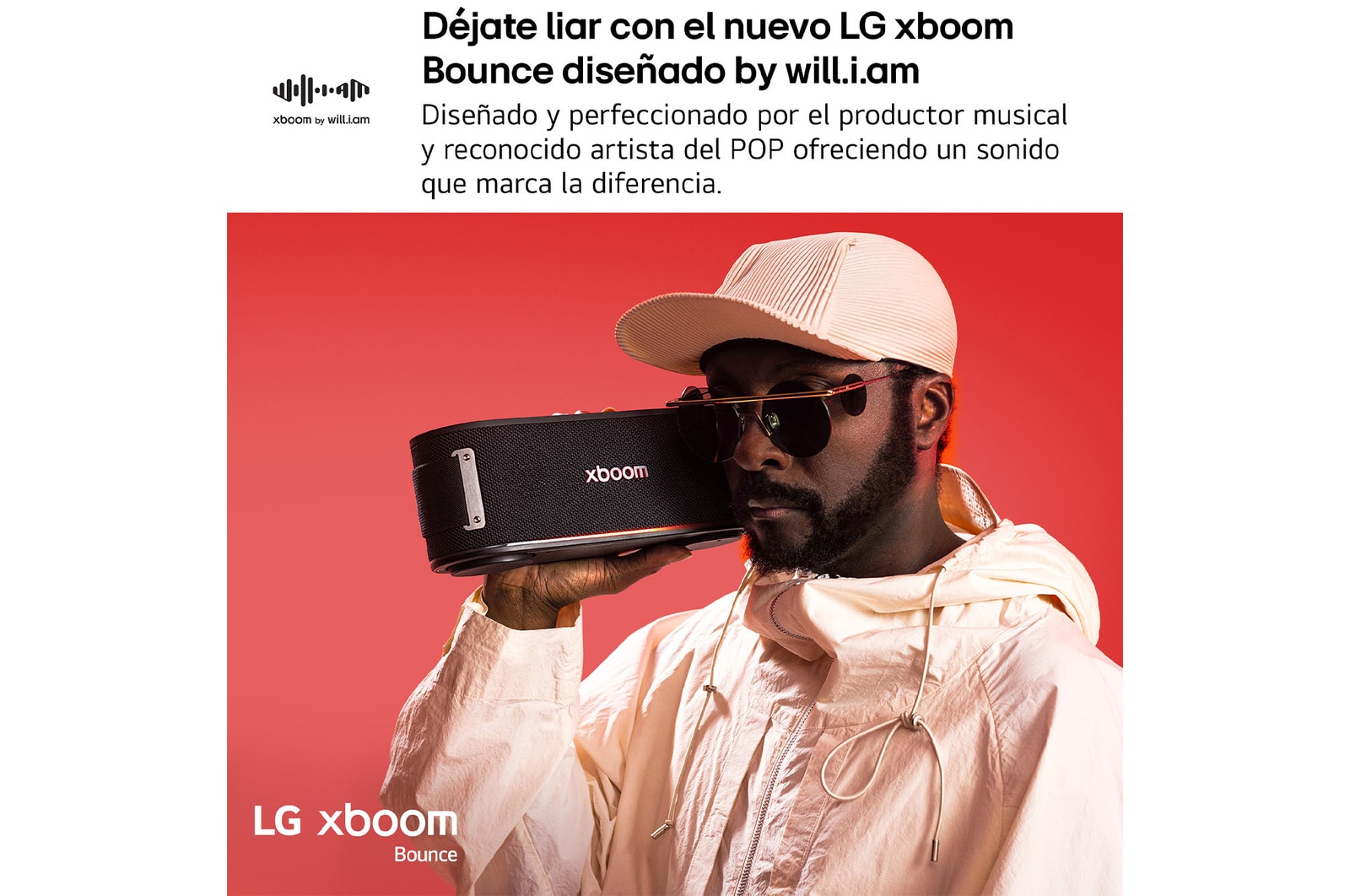 LG Altavoz Bluetooth xboom Bounce. Bajos potentes, resistencia militar y hasta 20 horas de batería, BOUNCE