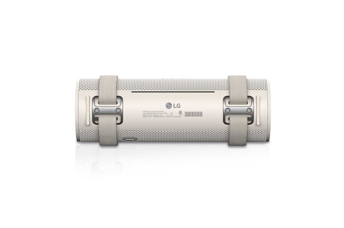 LG xboom Grab by will.i.am - Altavoz inalámbrico bluetooth con bajos potentes, resistencia militar y hasta 20 horas de batería, gris, GRAB.AEUTLWG