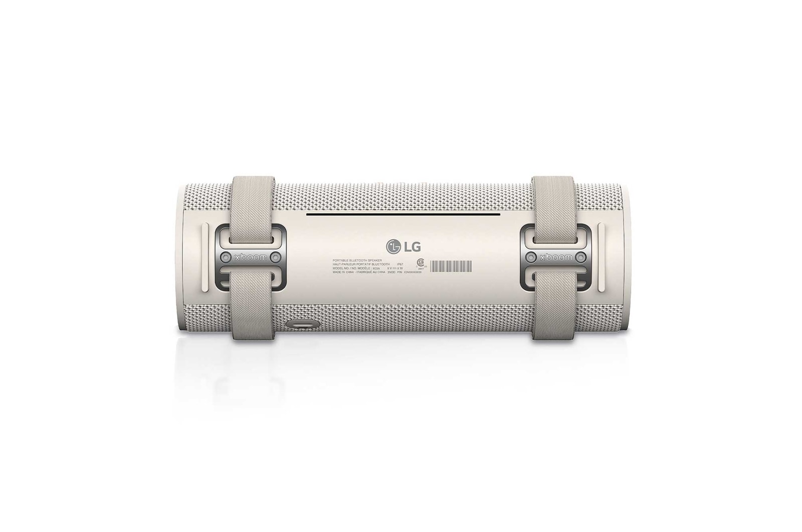 LG xboom Grab by will.i.am - Altavoz inalámbrico bluetooth con bajos potentes, resistencia militar y hasta 20 horas de batería, gris, GRAB.AEUTLWG