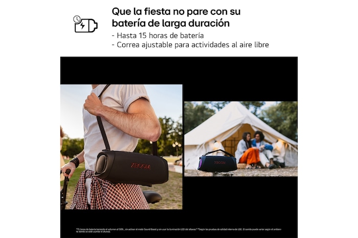 LG xboom XG8T - Altavoz inalámbrico, bluetooth, 60W, hasta 15h batería, resistencia militar, IP67, Negro, XG8T.DEUSLLC