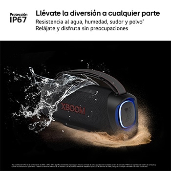 LG xboom XG8T - Altavoz inalámbrico, bluetooth, 60W, hasta 15h batería, resistencia militar, IP67, Negro, XG8T.DEUSLLC