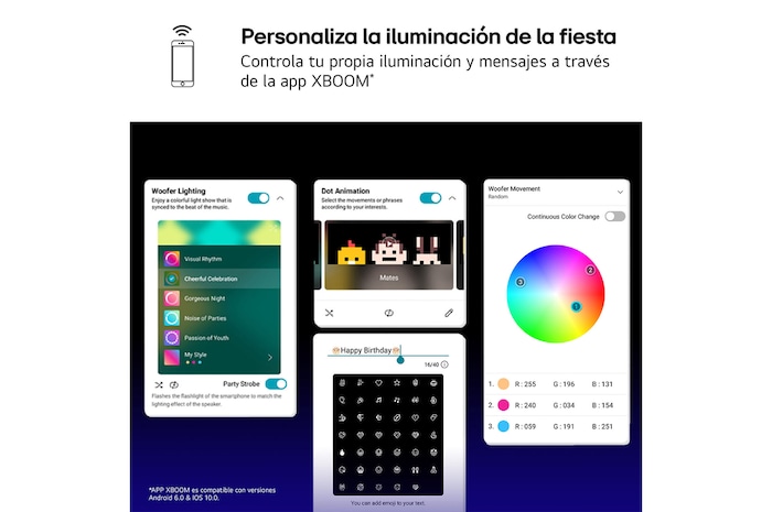 LG xboom La Bestia DXL7T - Altavoz gran potencia, 250W, karaoke, luces y pantalla LED, efectos de DJ, Bluetooth, hasta 20h batería, Asa Telescópica y Ruedas, Resistencia IPX4 ,Negro, DXL7T.DESB