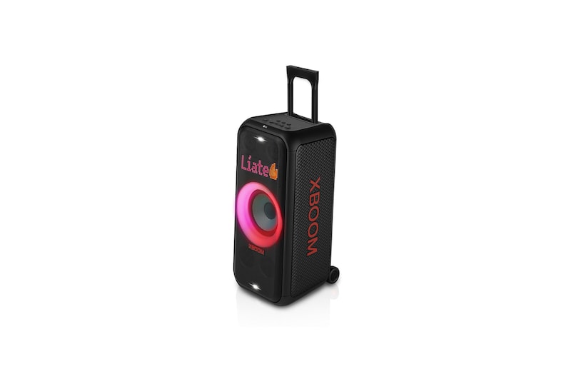 LG xboom La Bestia DXL7T - Altavoz gran potencia, 250W, karaoke, luces y pantalla LED, efectos de DJ, Bluetooth, hasta 20h batería, Asa Telescópica y Ruedas, Resistencia IPX4 ,Negro, DXL7T.DESB