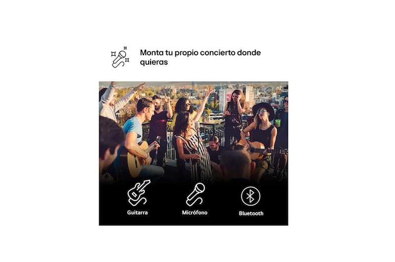 LG xboom La Bestia DXL7T - Altavoz gran potencia, 250W, karaoke, luces y pantalla LED, efectos de DJ, Bluetooth, hasta 20h batería, Asa Telescópica y Ruedas, Resistencia IPX4 ,Negro, DXL7T.DESB