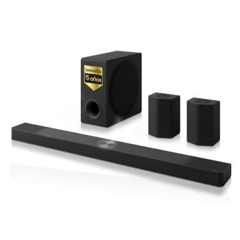 Vista frontal de Barra de Sonido - LG S95AR, Bluetooth, 810W, 9.1.5 Canales con subwoofer, altavoces traseros para cine en casa, Dolby Atmos, IA Ready S95AR