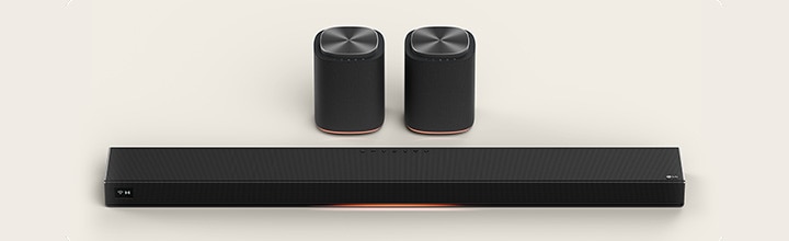 Un H7 y una pareja de altavoces M5 LG AI Stereo Suite 5