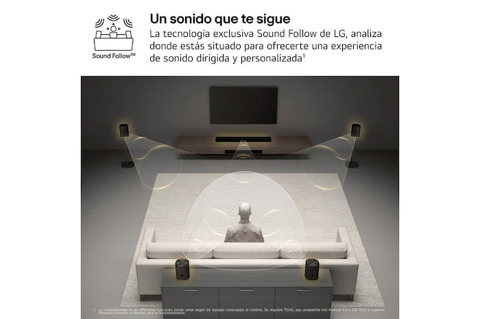 LG Sound Suite - Pack Inmersive Suite 7 Pro, con barra de sonido H7, 2 altavoces WiFi M7 y subwoofer W7, H7.M7W7002