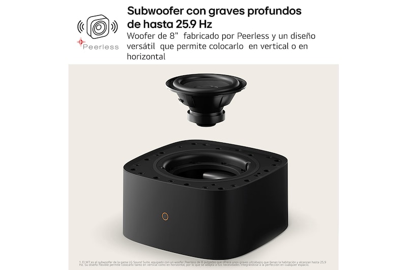 LG Sound Suite - Pack Inmersive Suite 7 Pro, con barra de sonido H7, 2 altavoces WiFi M7 y subwoofer W7, H7.M7W7002