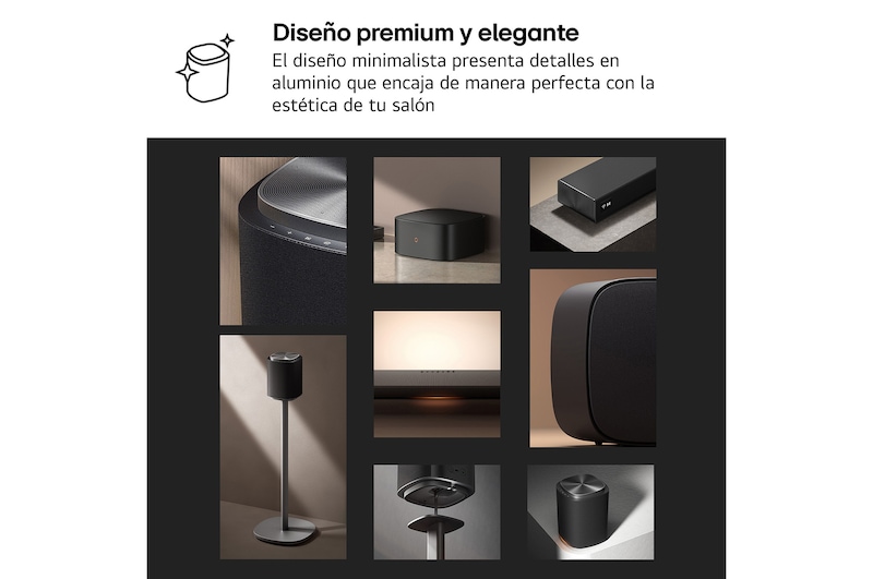 LG Sound Suite - Pack Inmersive Suite 7 Pro, con barra de sonido H7, 2 altavoces WiFi M7 y subwoofer W7, H7.M7W7002