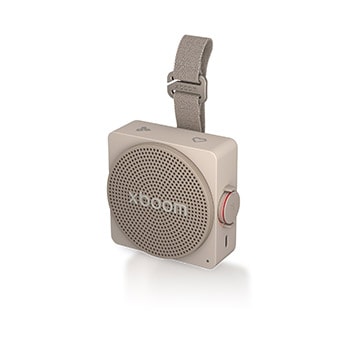 Vista frontal de LG xboom Mini - Altavoz inalámbrico, bluetooth, 5W, hasta 10h batería, resistencia IP67, Gris MINI