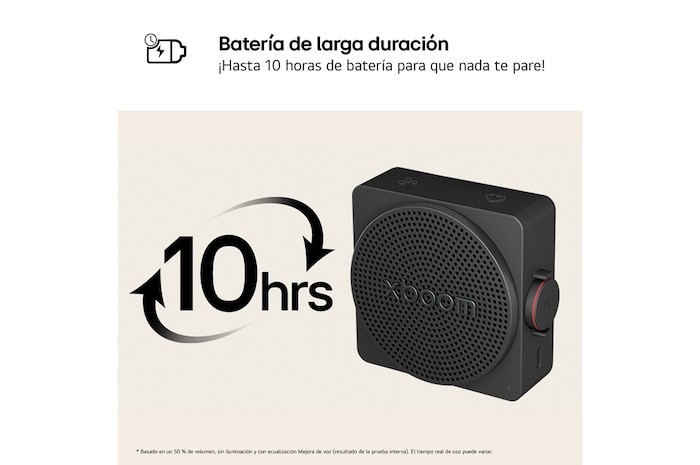 LG xboom Mini - Altavoz inalámbrico, bluetooth, 5W, hasta 10h batería, resistencia IP67, Gris