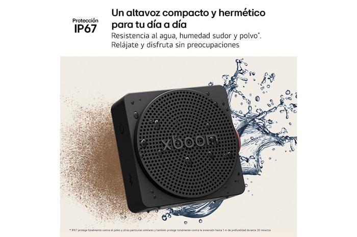 LG xboom Mini - Altavoz inalámbrico, bluetooth, 5W, hasta 10h batería, resistencia IP67, Gris