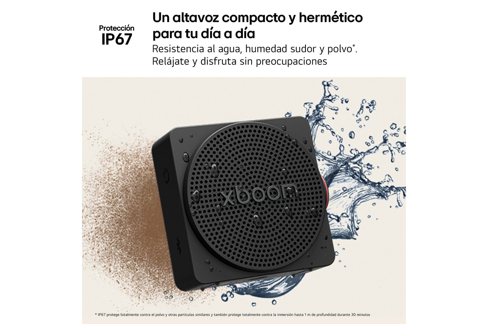 LG xboom Mini - Altavoz inalámbrico, bluetooth, 5W, hasta 10h batería, resistencia IP67, Gris