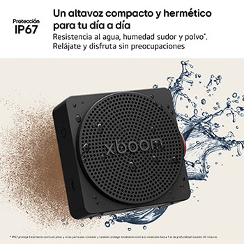 LG xboom Mini - Altavoz inalámbrico, bluetooth, 5W, hasta 10h batería, resistencia IP67, Gris