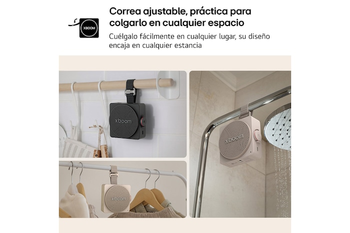 LG xboom Mini - Altavoz inalámbrico, bluetooth, 5W, hasta 10h batería, resistencia IP67, Gris