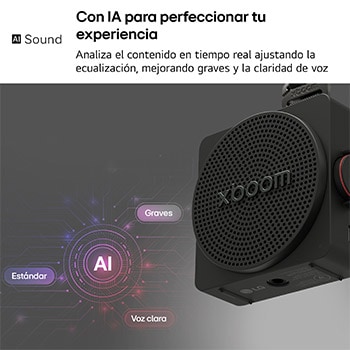 LG xboom Mini - Altavoz inalámbrico, bluetooth, 5W, hasta 10h batería, resistencia IP67, Gris