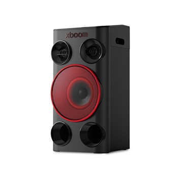 Vista frontal de LG xboom La Bestia Power 5000 | Altavoz gran potencia para fiestas, 260W, AI karaoke, luces LED, efectos de DJ, Bluetooth, Negro POWER5000