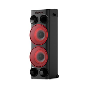 Vista frontal de LG xboom La Bestia Power 9000 | Altavoz gran potencia para fiestas, 440W, AI karaoke, luces LED, efectos de DJ, Bluetooth, Negro POWER9000