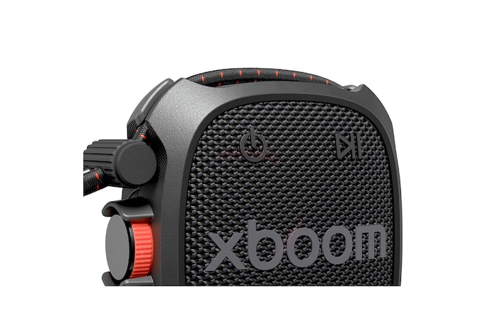 LG xboom Rock - Altavoz inalámbrico, bluetooth, 6W, hasta 10h batería, resistencia militar, IP67, Negro, ROCK