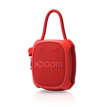 Vista frontal de LG xboom Rock - Altavoz inalámbrico, bluetooth, 6W, hasta 10h batería, resistencia militar, IP67, Rojo ROCK.CEUTLRE