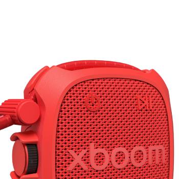 LG xboom Rock - Altavoz inalámbrico, bluetooth, 6W, hasta 10h batería, resistencia militar, IP67, Rojo, ROCK.CEUTLRE