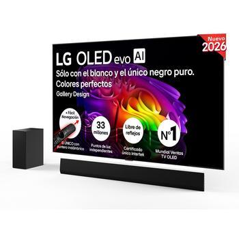 Vista frontal de Smart TV LG Mini RGB AI MRGB88 65 pulgadas 4K 2026 + Barra de Sonido S70TY + Soporte 65MRGB88B6B.SET