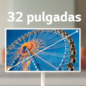 La pantalla móvil LG StanbyME 2 Max LX6 con una pantalla de 32 pulgadas muestra una noria, donde la pantalla más grande mejora la escala y la claridad visual para una experiencia de visión más inmersiva.