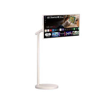Vista frontal de Smart TV Portátil LG StanbyME 2 Max de 32 pulgadas UHD 4K táctil, con hasta 4,5h. de batería | 2026 32LX6BPGA
