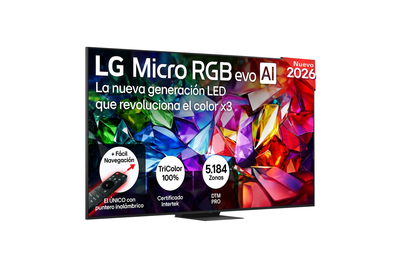 Vista frontal de Smart TV LG Micro RGB evo AI MRGB96 100 pulgadas 4K 2026 100MRGB96B6