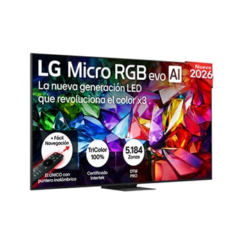 Vista frontal de Smart TV LG Micro RGB evo AI MRGB96 100 pulgadas 4K 2026 100MRGB96B6