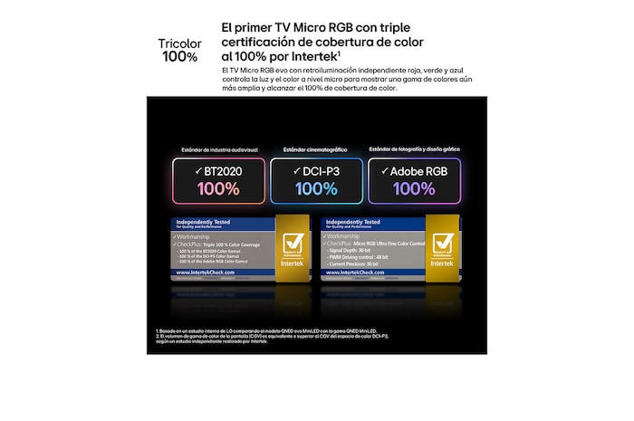 LG Micro RGB evo AI MRGB95, powered by RGB Primary Color Ultra, shows a flower image on the screen, with precisely controlled red, green, and blue light from distinct Micro RGB engines for balanced color and refined contrast.